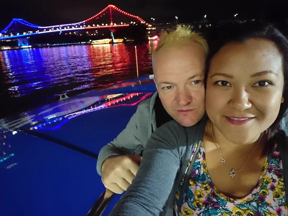 Bruce and his wife Lydia under the Story Bridge, Brisbane